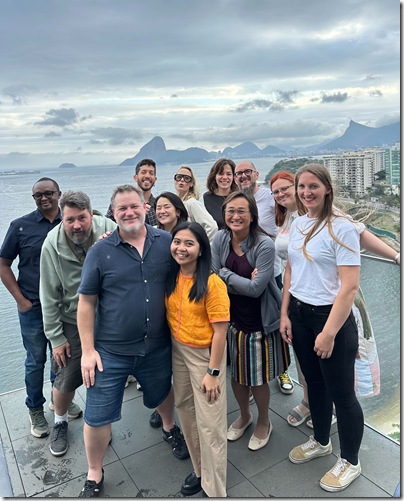 The outgoing 2023-2025 and incoming 2025-2027 AoIR Execs after out planning day in Niteroi, October 2025.